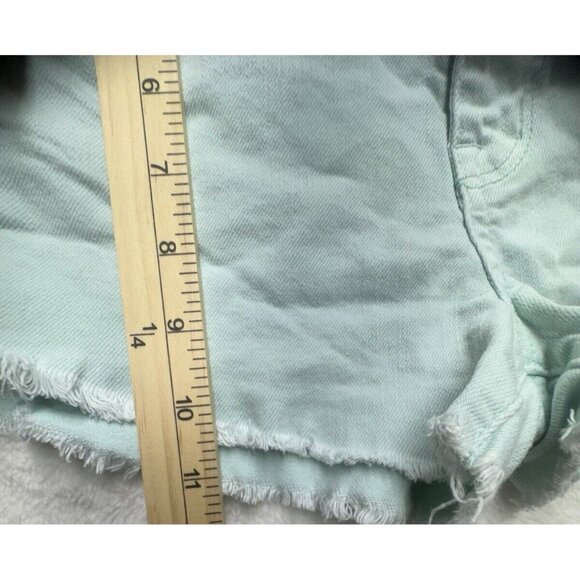 American Eagle Shorts Womens Sz 2 Cut-Off Frayed Distressed Stretch Pockets Aqua - Picture 3 of 11
